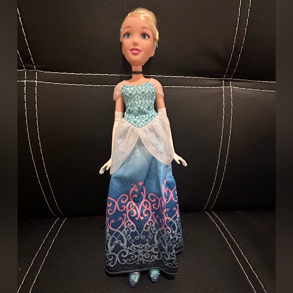 Disney Princess Doll in shimmering Blue and Pink Gown